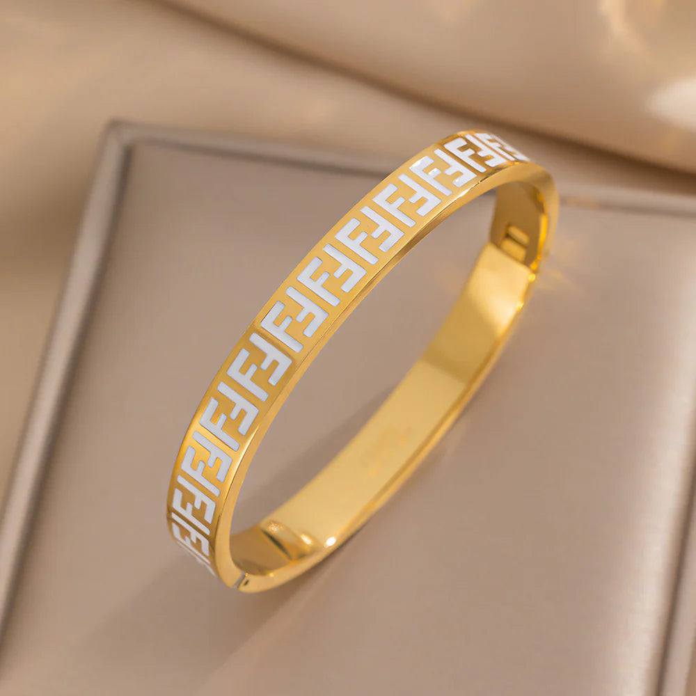 Luxe Pattern Link, Gold & Black